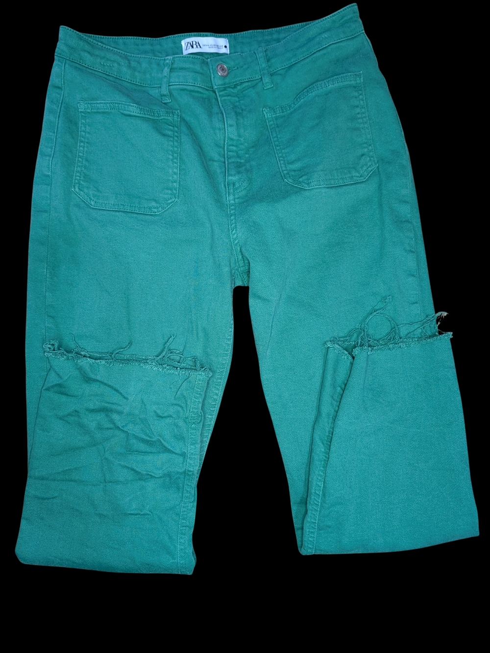 Zara Teal Crop Jeans